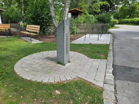 Trinkbrunnen im Kneippareal am "Camping Hopfensee"