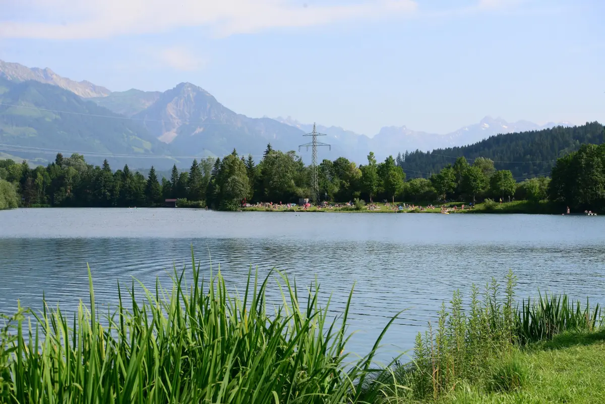 Aussicht auf Badeplatz des Sonthofer Sees