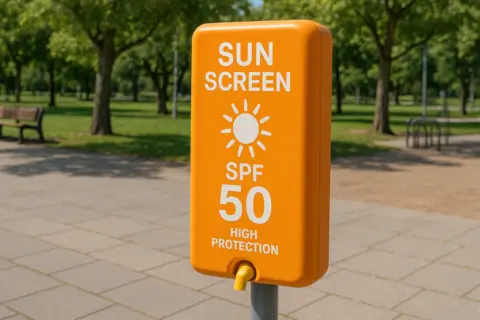 Sonnencremespender im SWLB Freibad Hoheneck