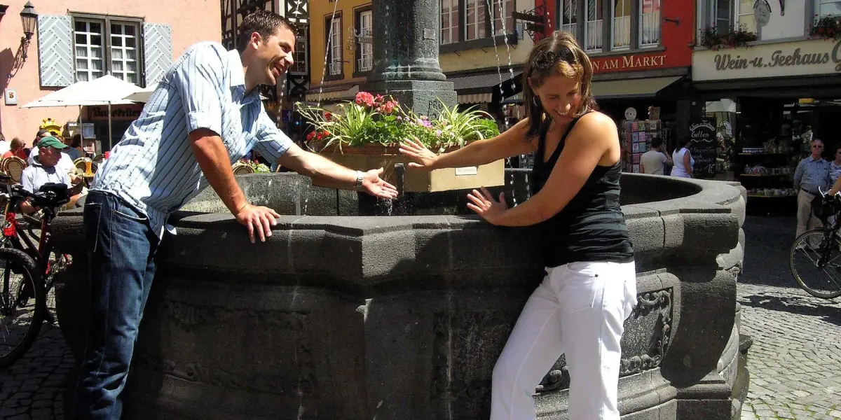 Marktplatz Cochem mit St.Martin Brunnen